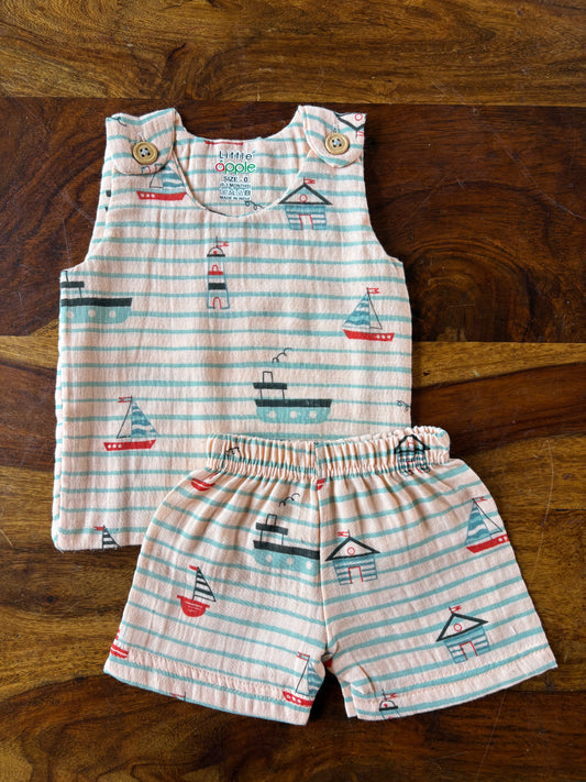 Muslin Shoulder Button Jabla Set