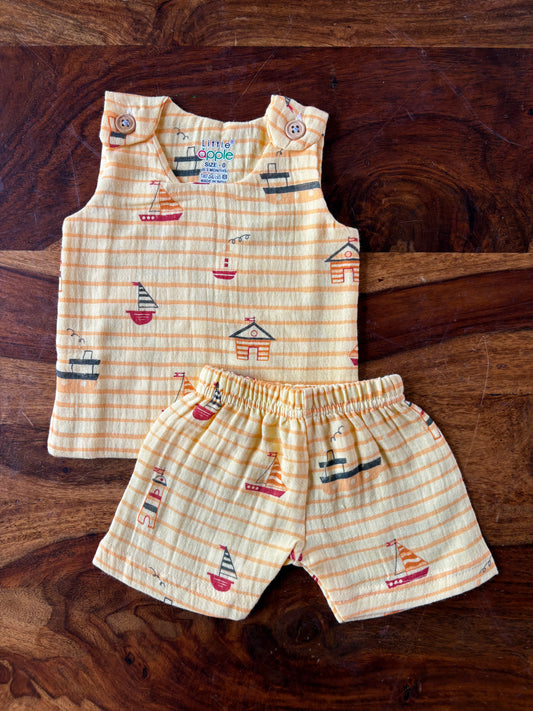 Muslin Shoulder Button Jabla Set
