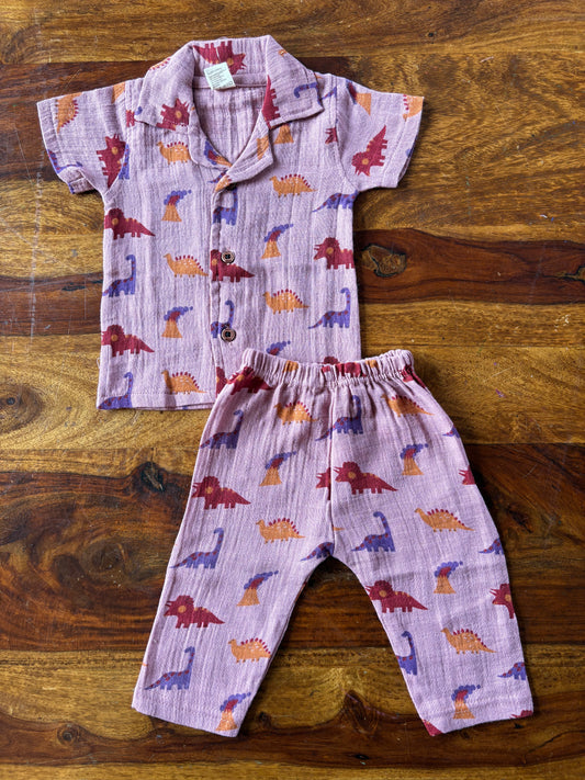 Muslin Collar Shirt & Pant Set