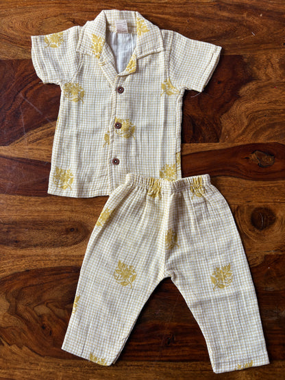 Muslin Collar Shirt & Pant Set