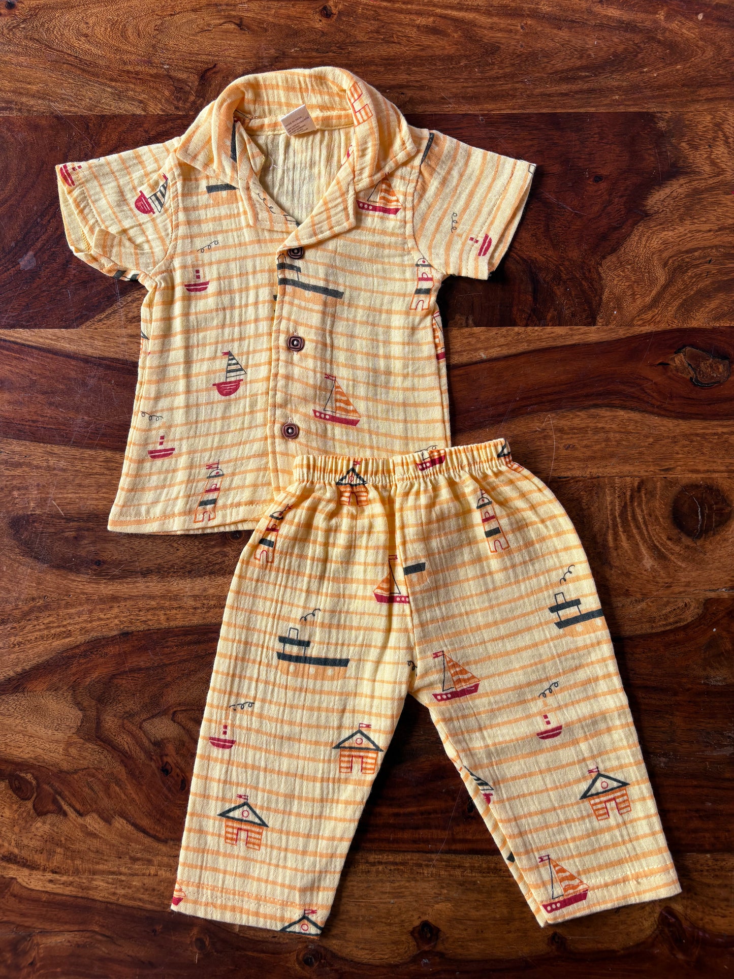 Muslin Collar Shirt & Pant Set
