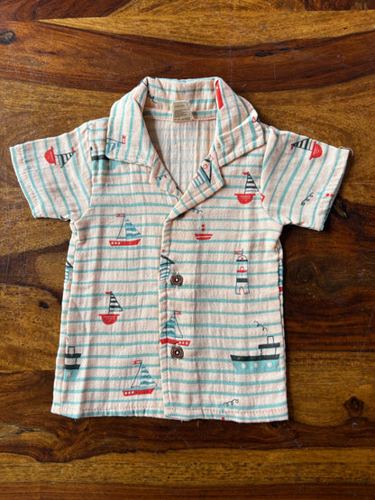 Muslin Collar Shirt & Pant Set