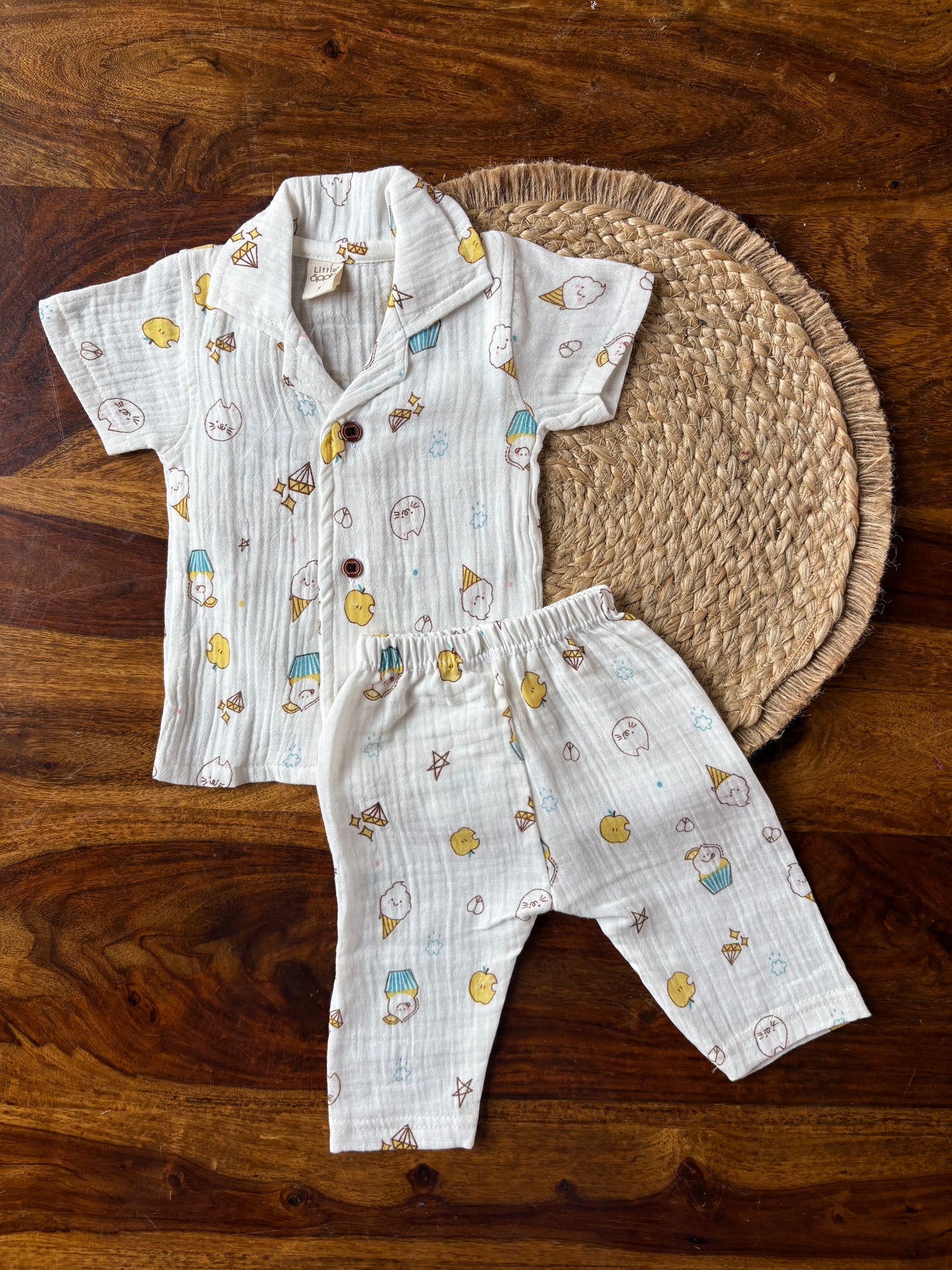Muslin Collar Shirt & Pant Set