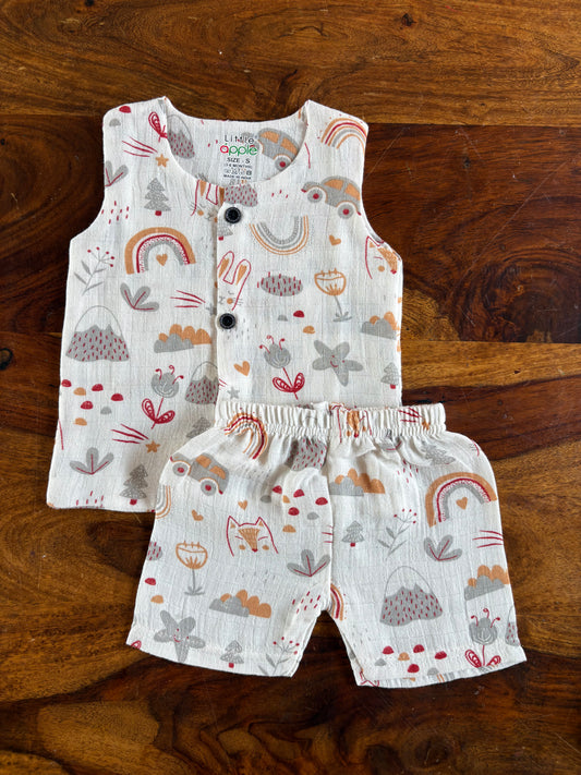 Organic Muslin Jabla with Shorts