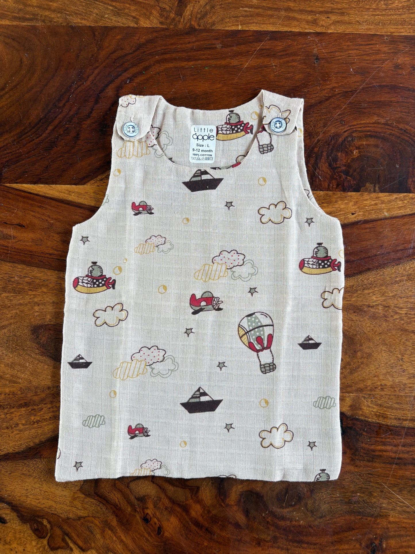 Organic Muslin Cotton Shoulder Button Jabla
