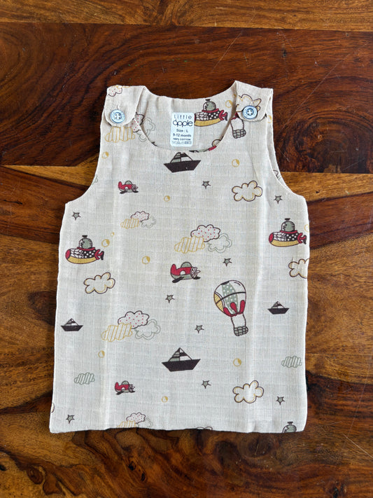 Organic Muslin Cotton Shoulder Button Jabla