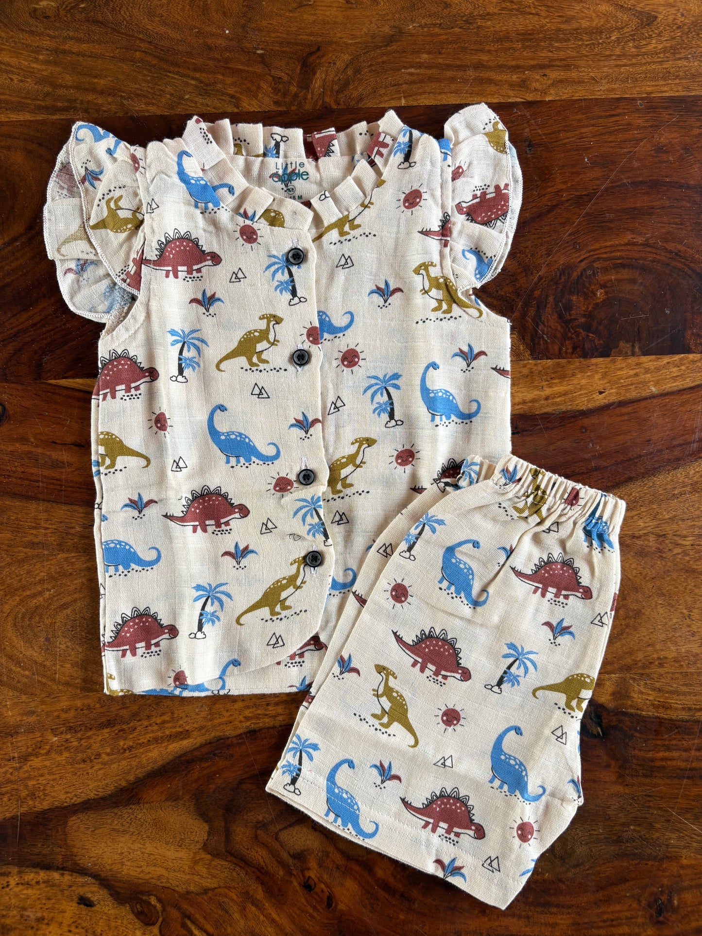 Organic Muslin Frill Neck Top set