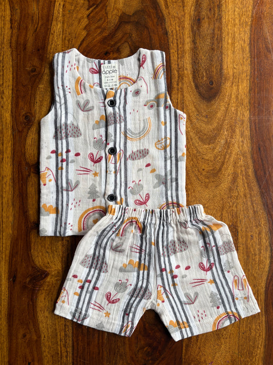 Organic Muslin Jabla with Shorts