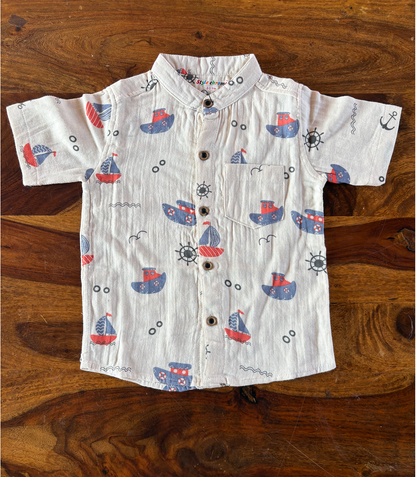 Organic Muslin Shirt & Pant Set for Kids